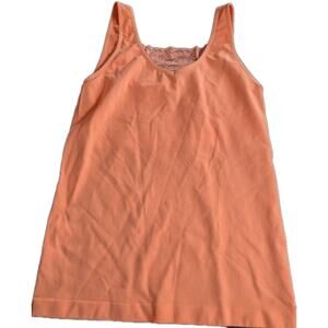 Rhonda Shear Women's Tangerine Lace Cami Shapewear Tank Top Shirt Size Large EUC